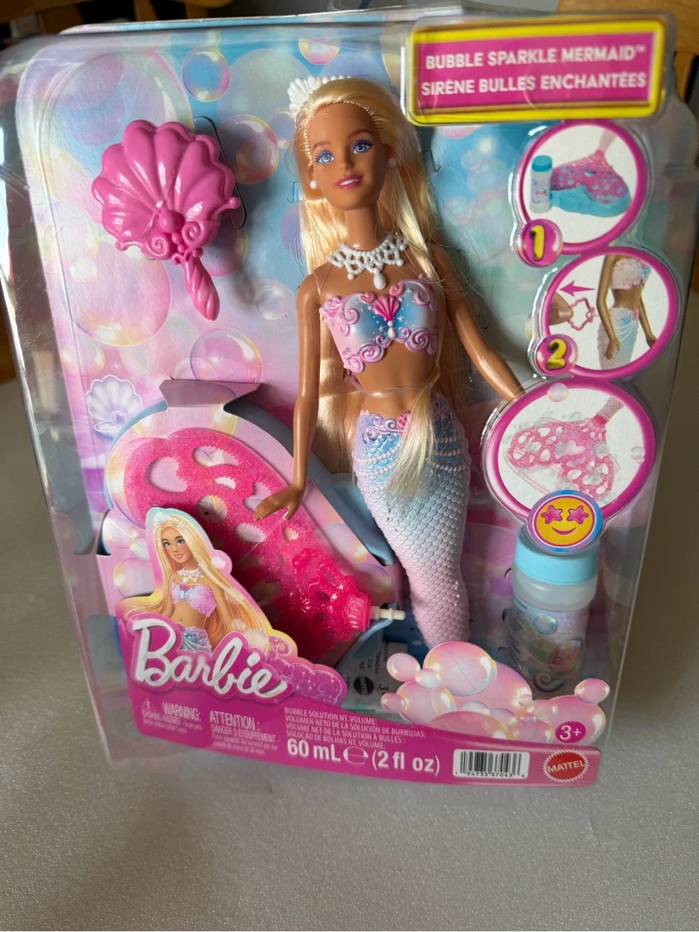 Barbie Bubble Sparkle Mermaid Doll NWT Pink & Blue